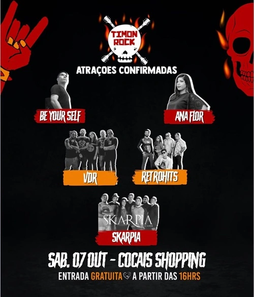 1º Timon Rock promete agitar o Shopping Cocais neste sabado (07/10)