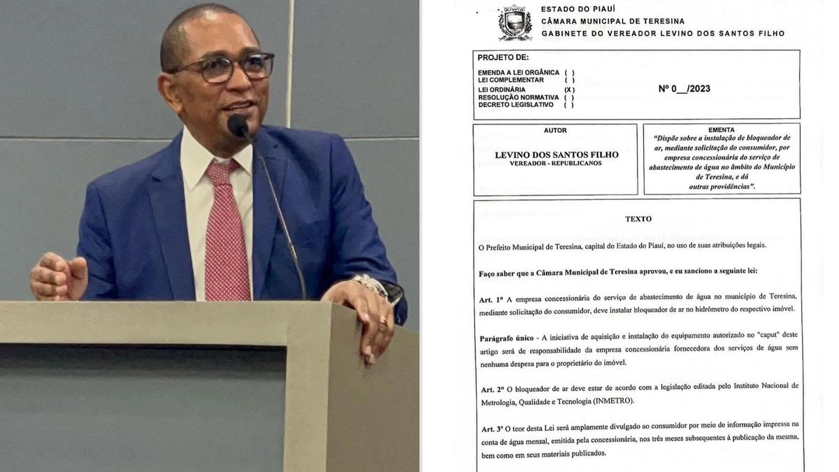 Livino de Jesus propõe PL para instalação de bloqueadores de ar nas redes de água