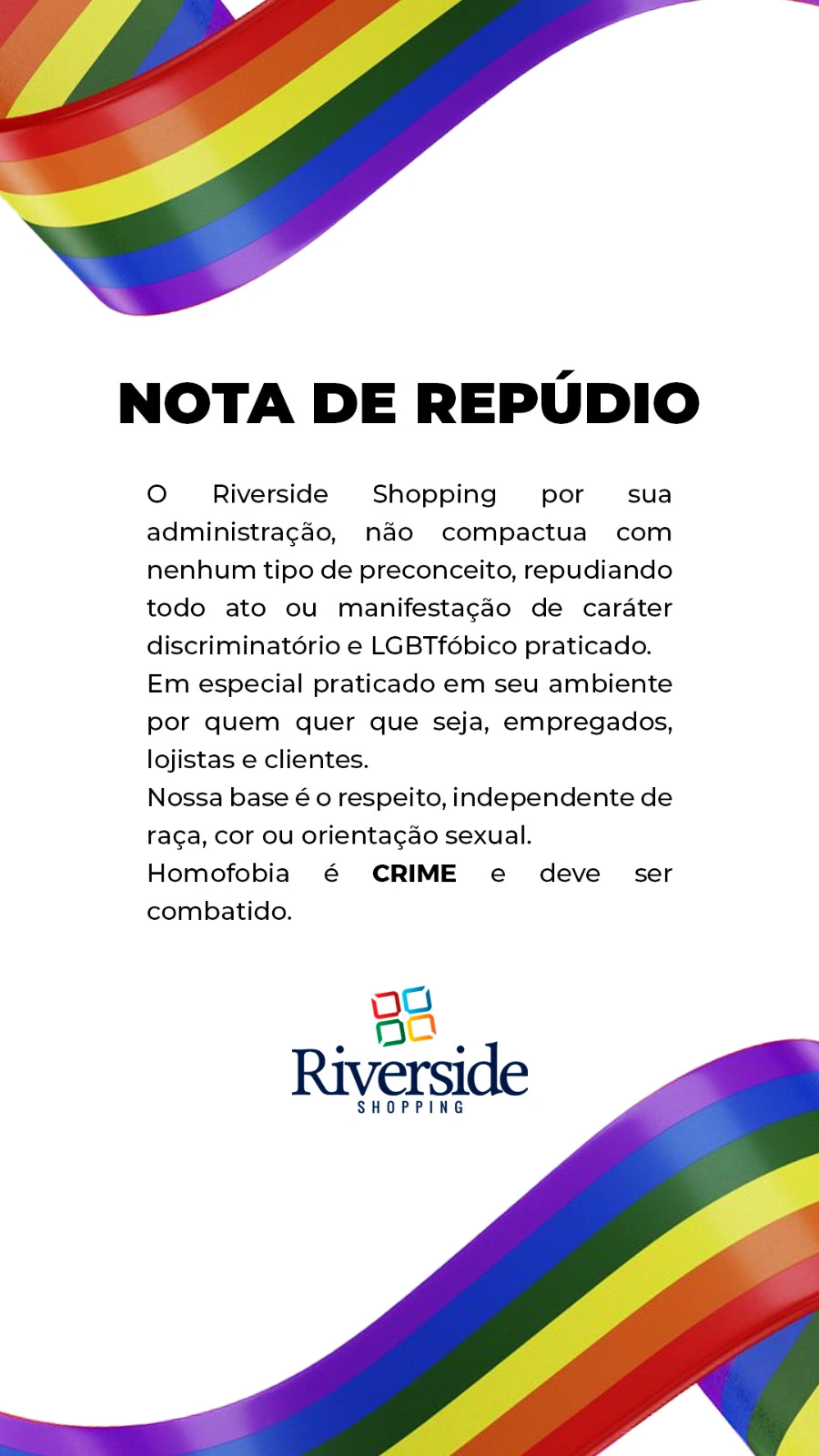 Nota emitida pelo Riverside Shopping