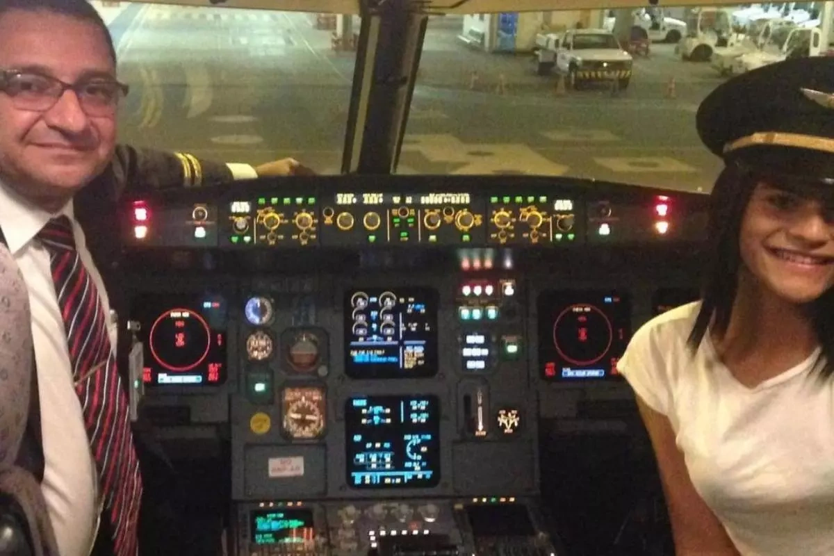 Piloto Geraldo Martins e sua filha Vitória Medeiros