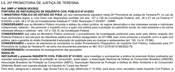 Portaria do MP-PI