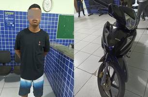 Jovem de 20 anos é preso com motocicleta roubada em Parnaíba (Foto: Reprodução)