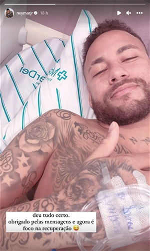 Neymar passa por nova cirurgia no joelho em hospital de Belo Horizonte