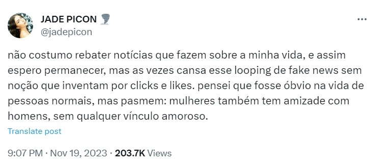 Tweet de Jade Picon