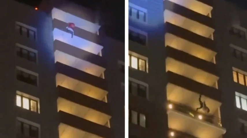 Homem vestido de Papai Noel cai do 24º andar durante apresentação