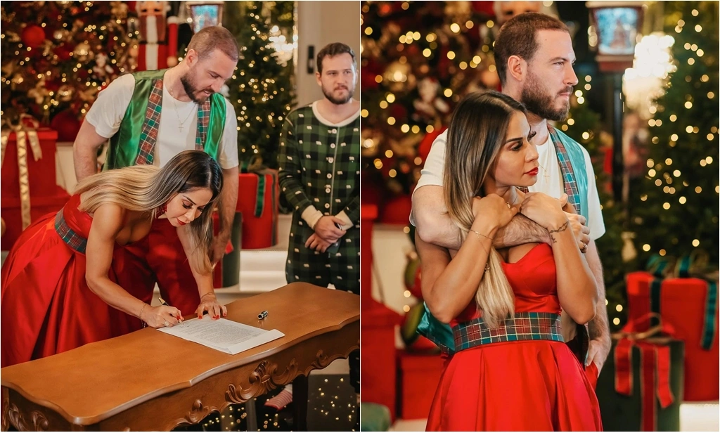 Maíra Cardi e Thiago Nigro em cerimônia de casamento civil