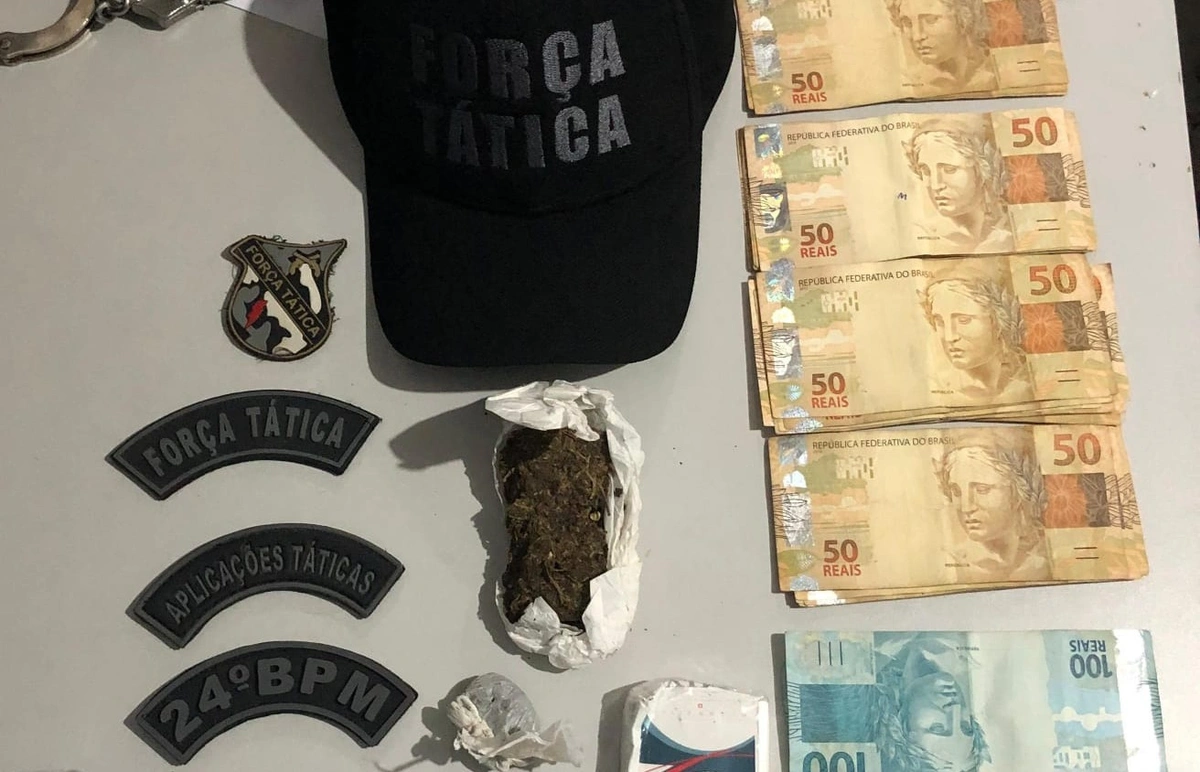 Material apreendido pela polícia