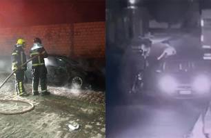 O carro ficou completamente destruído (Foto: Reprodução)
