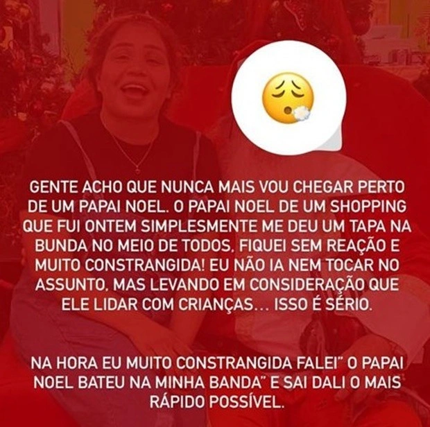 Postagem feita pela influencer