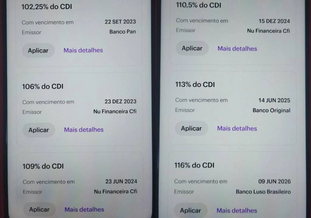 Opções para investir no CDB no Nubank