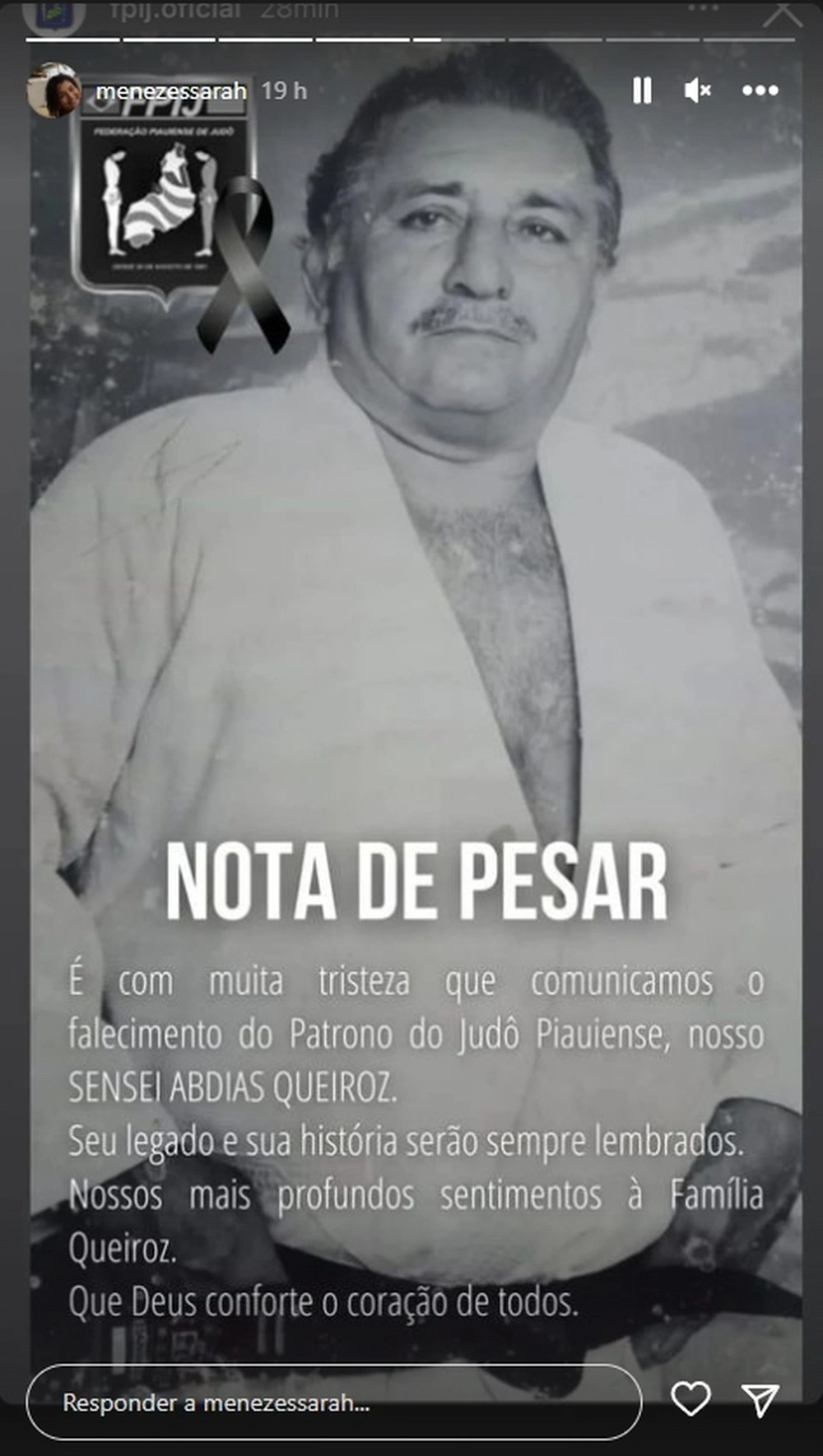 Postagem de Sarah Menezes