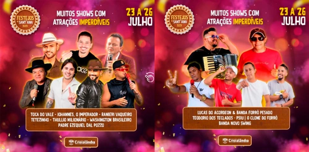 Atrações do Festejo de Sant'Ana