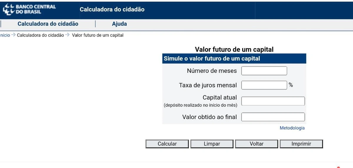 Calculadora do Cidadão/Banco Central