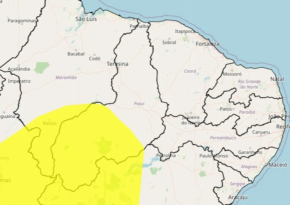 Inmet emite alerta amarelo de baixa umidade para cerca de 70 municípios do Piauí