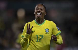 Meia campista Ary Borges após marcar seu terceiro gol pela seleção na Copa do Mundo Feminina (Foto: Reprodução/ Twitter)