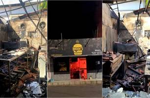 Hamburgueria ficou destruída (Foto: Reprodução)