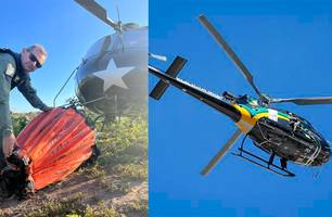 Helicóptero para dar apoio no combate a incêndios (Foto: Divulgação/ PM-PI)