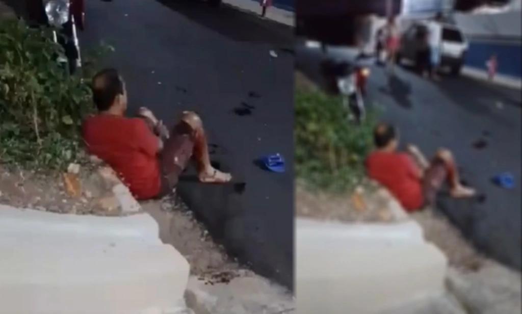 Homem caído após acidente
