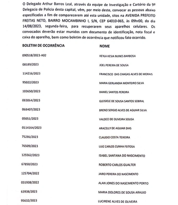 Lista dos convocados