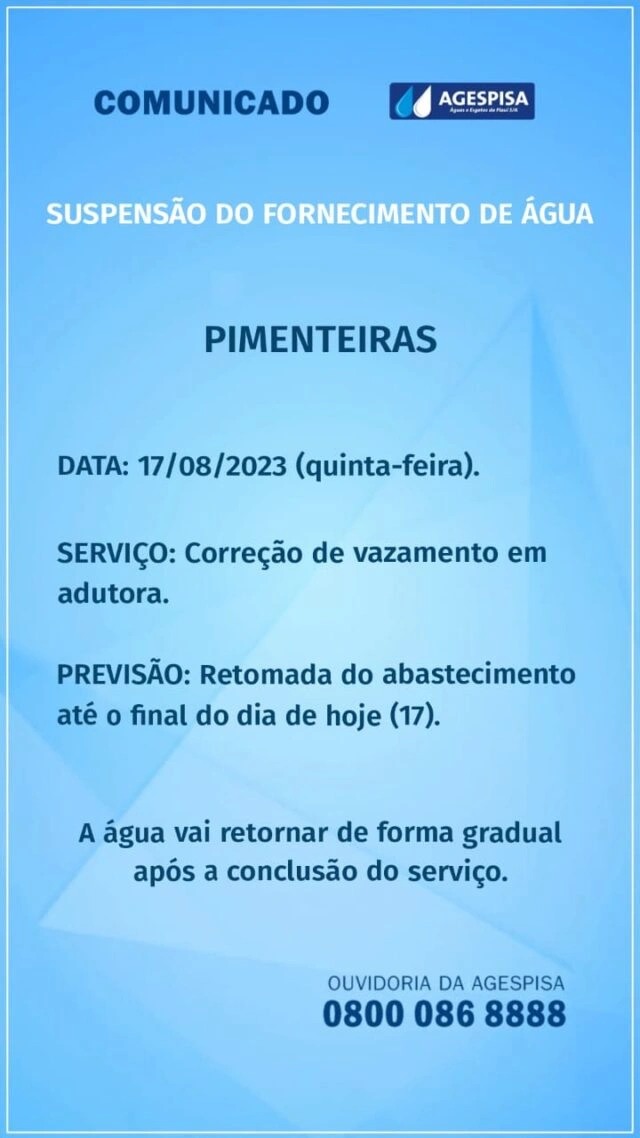 Nota da Agespisa