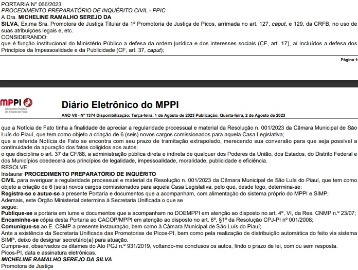 Portaria do MP-PI
