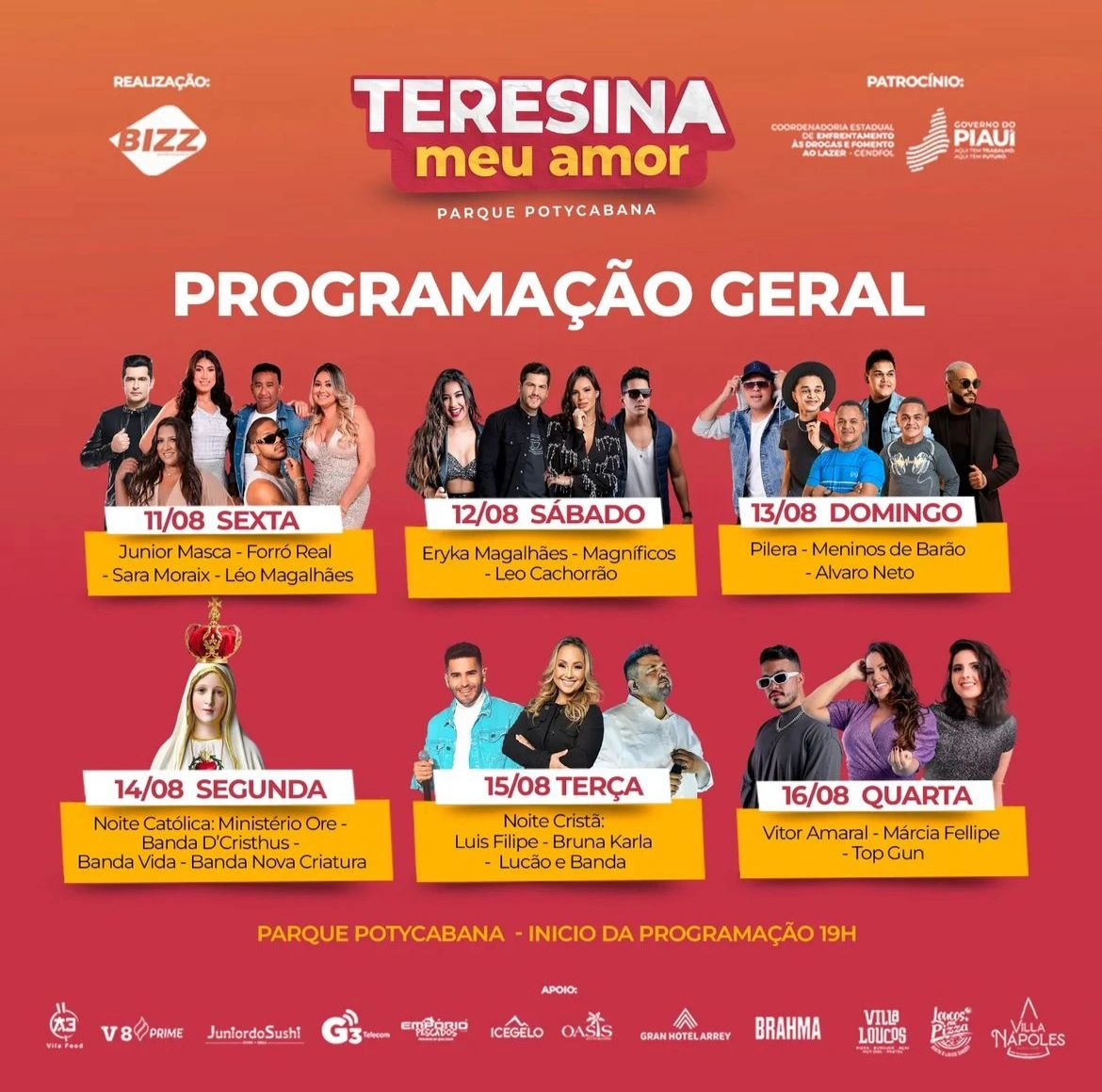 Programação do evento Teresina Meu Amor