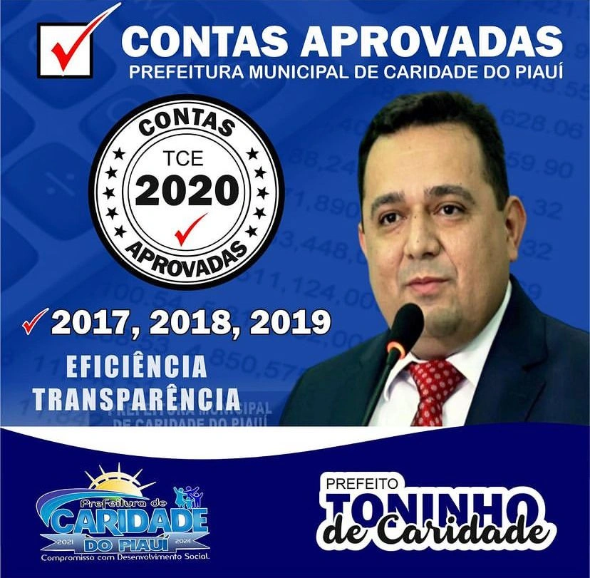 Toninho comemora aprovação das contas da Prefeitura de Caridade do Piauí