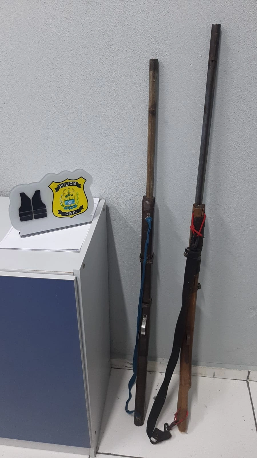 Armas apreendidas pela Polícia Civil com o homem