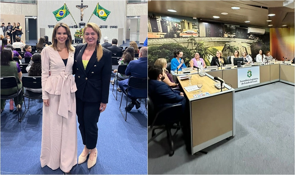 Deputadas Gabriella Aguiar e Simone Pereira