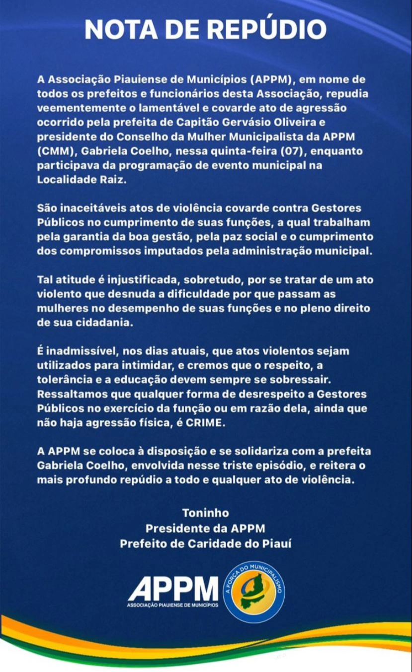Nota de repúdio da APPM