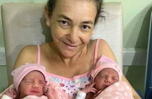 Piauiense de 42 anos diagnosticada com gestação extremamente rara dá à luz gêmeas (Foto: Reprodução / Ccom)