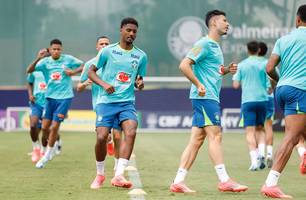 Abner participa do treino na Academia do Futebol do Palmeiras (Foto: Rafael Ribeiro/CBF)
