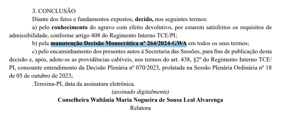 Decisão publicada no último 23 de outubro
