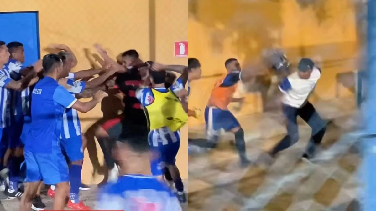 Flamengo x Comercial termina em pancadaria entre jogadores no Piauiense Série B
