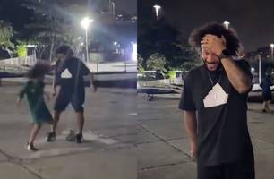 Marcelo leva caneta do filho e brinca: "não imaginava que ele ia fazer isso" (Foto: Reprodução/Redes Sociais)