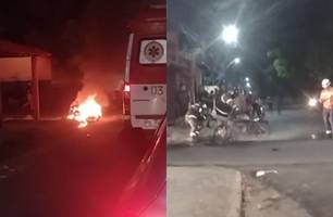 Motociclista bate em ambulância do SAMU e moto pega fogo em Timon (Foto: Reprodução)