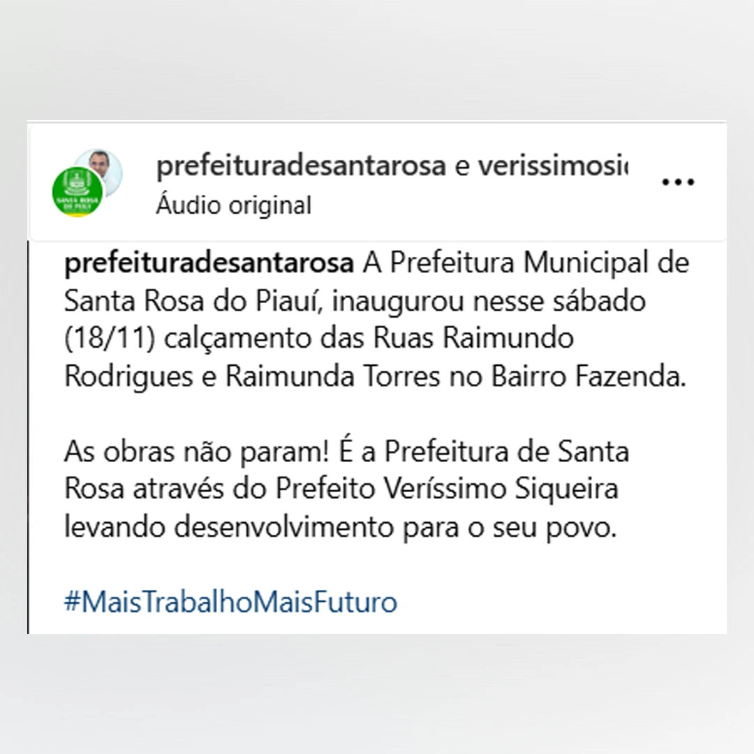 Obras de pavimentação em paralelepípedo destaca o nome do prefeito