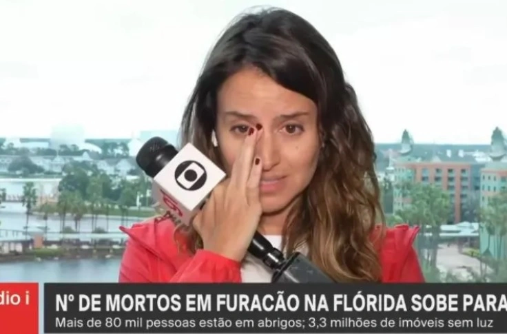 Repórter chora ao relatar cobertura de furacão Milton: 'Foi difícil dormir'