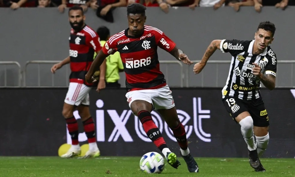 Bruno Henrique em Flamengo x Santos, jogo que iniciou a investigação