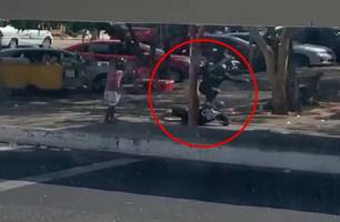 Dupla de criminosos espanca trabalhador durante assalto no Centro de Teresina (Foto: Reprodução)