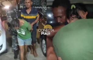 'Casal 20' é preso após ameaçar jovens com arma de fogo em Teresina (Foto: Repórter 12/Conecta Piauí)