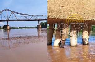 Estruturas da Ponte Metálica entre Teresina e Timon apresentam desgaste severo (Foto: Repórter 12/Conecta Piauí)