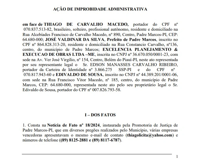 Ministério Público afirma que esquema teve anuência do prefeito