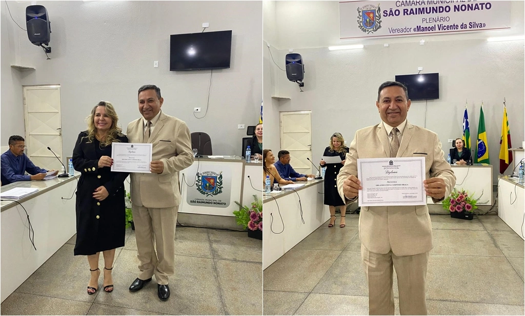 Orlando Costa é diplomado prefeito reeleito de Fartura do Piauí
