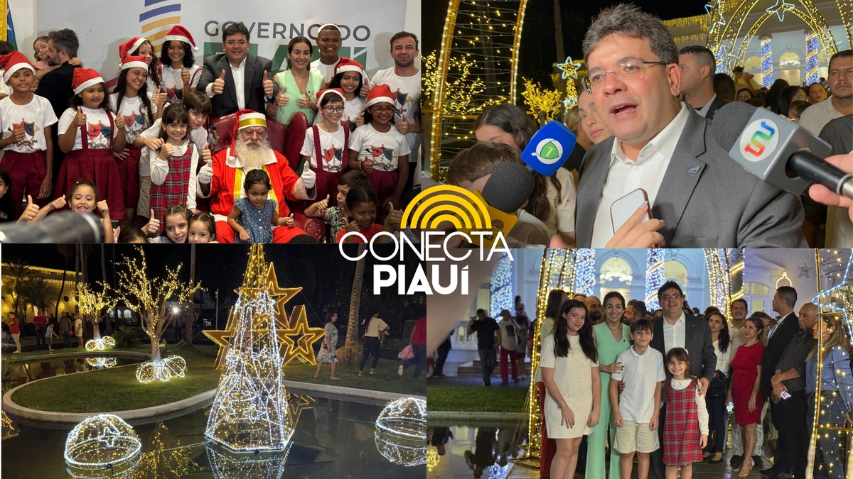 Rafael Fonteles inaugura decoração de Natal no Palácio de Karnak em Teresina