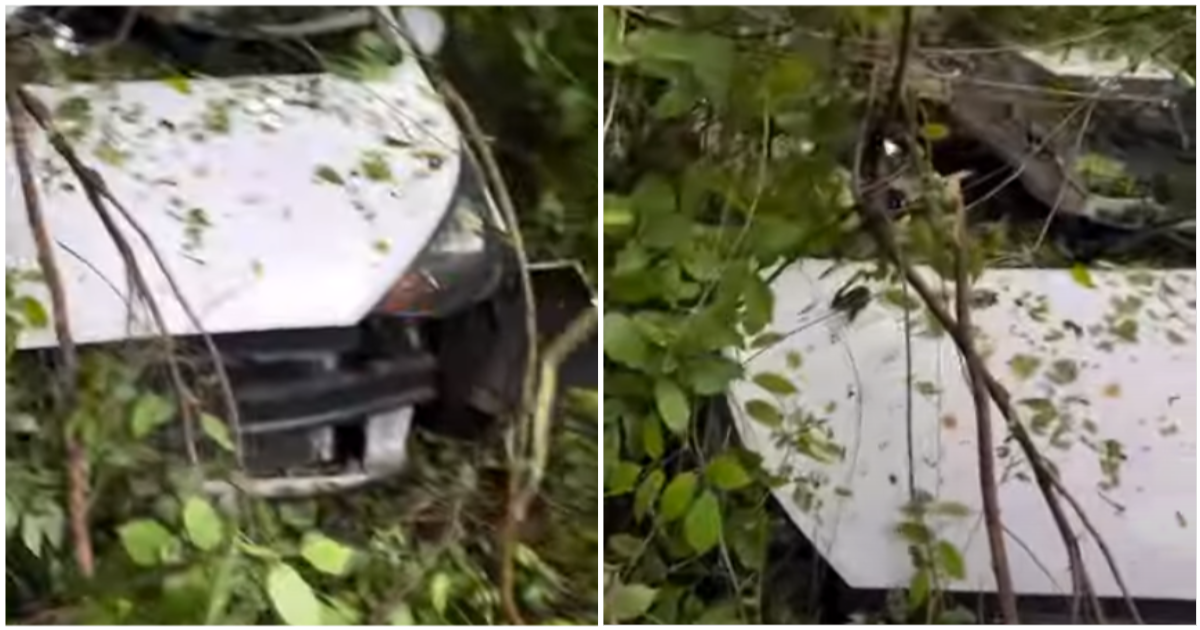 Assista: Carro derrapa na pista e vai parar dentro de matagal em Timon