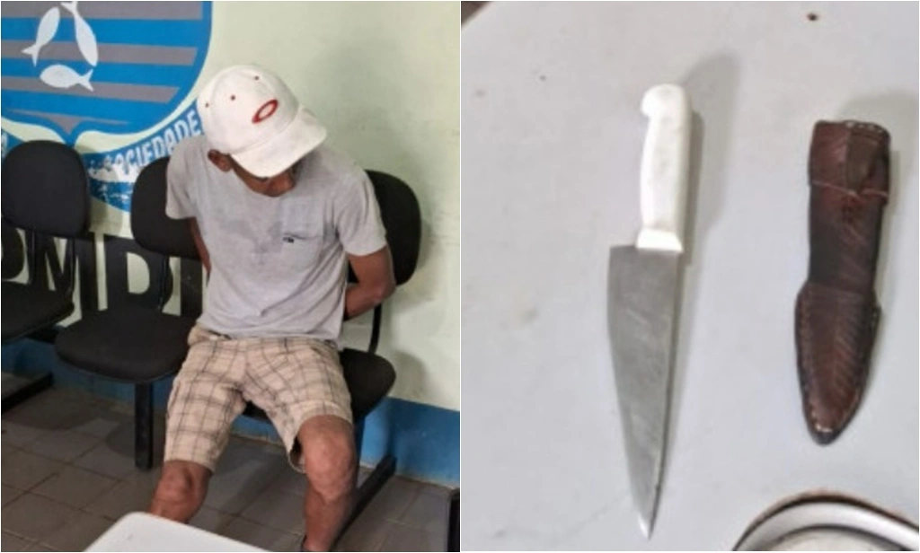Homem foi preso portando arma branca