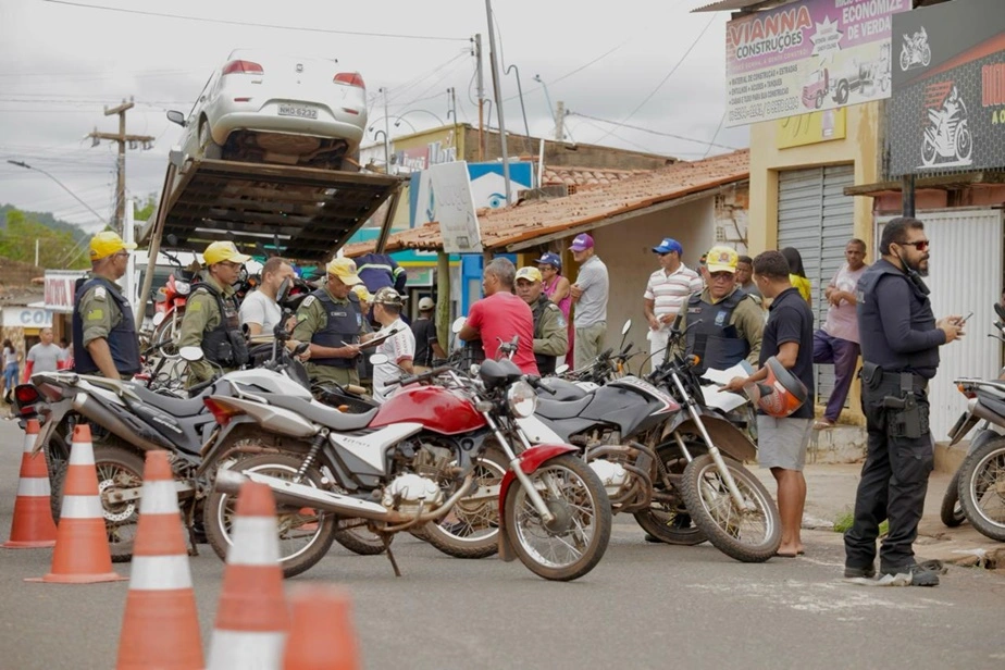 Motos apreendidas na blitz