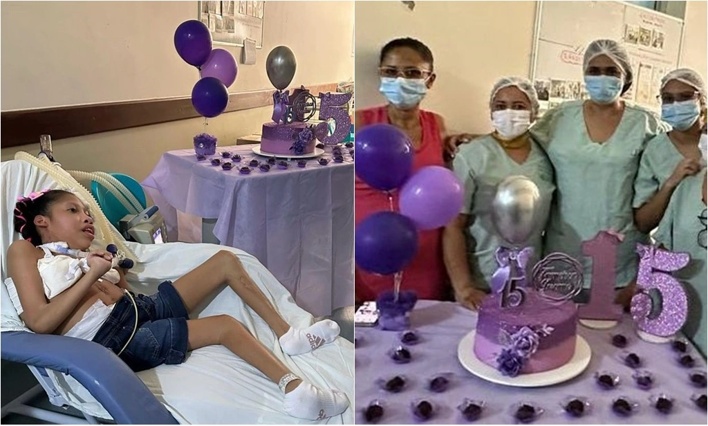 Paciente ganhou festa de 15 anos organizada pela equipe médica do hospital