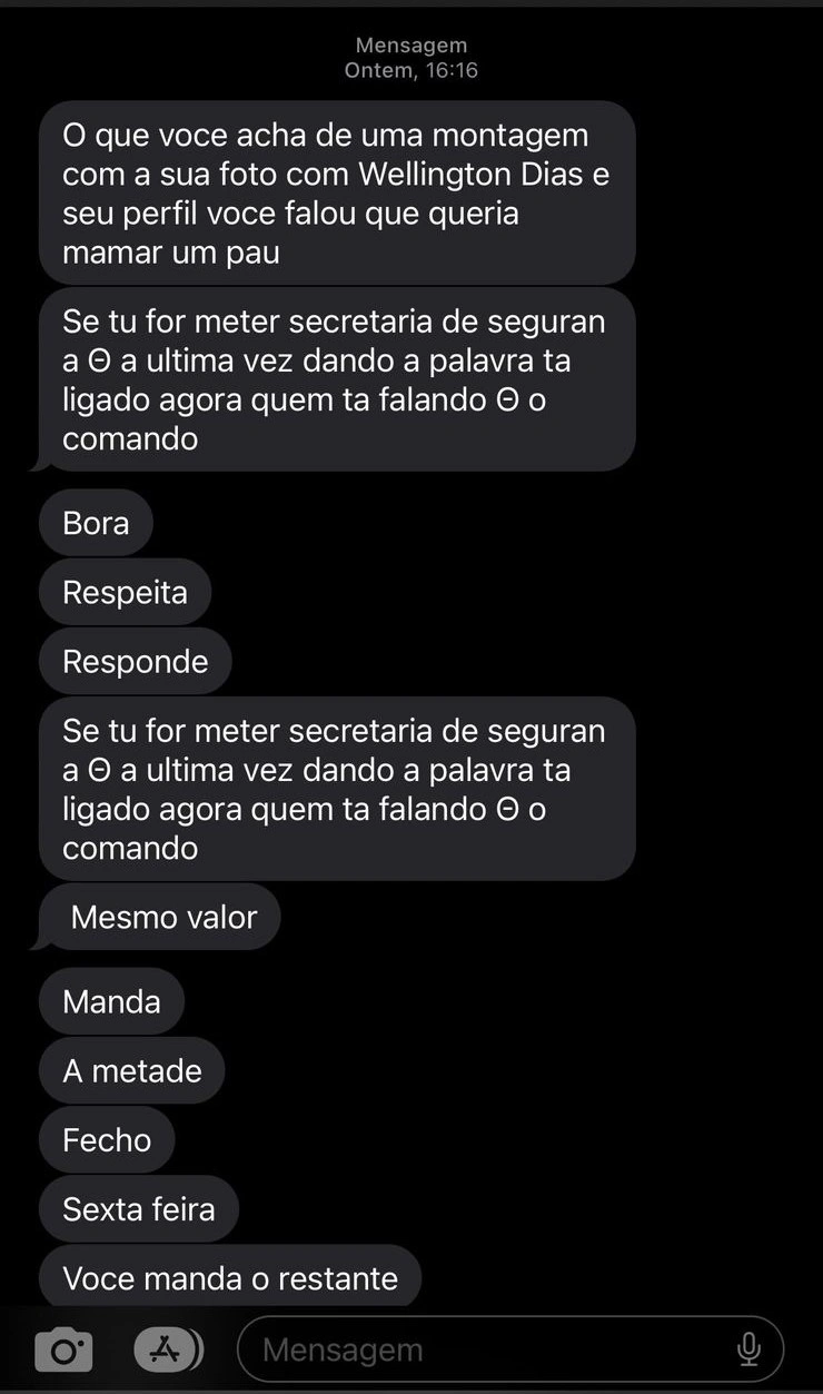 Tentativa de extorsão do criminoso